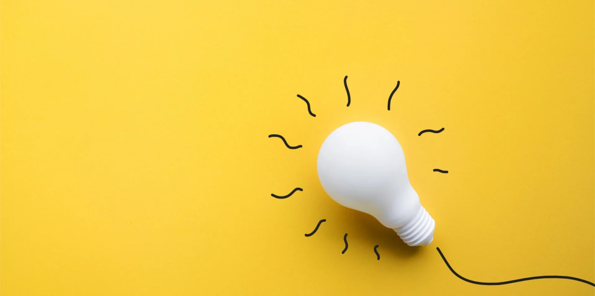 Lightbulb on a yellow background