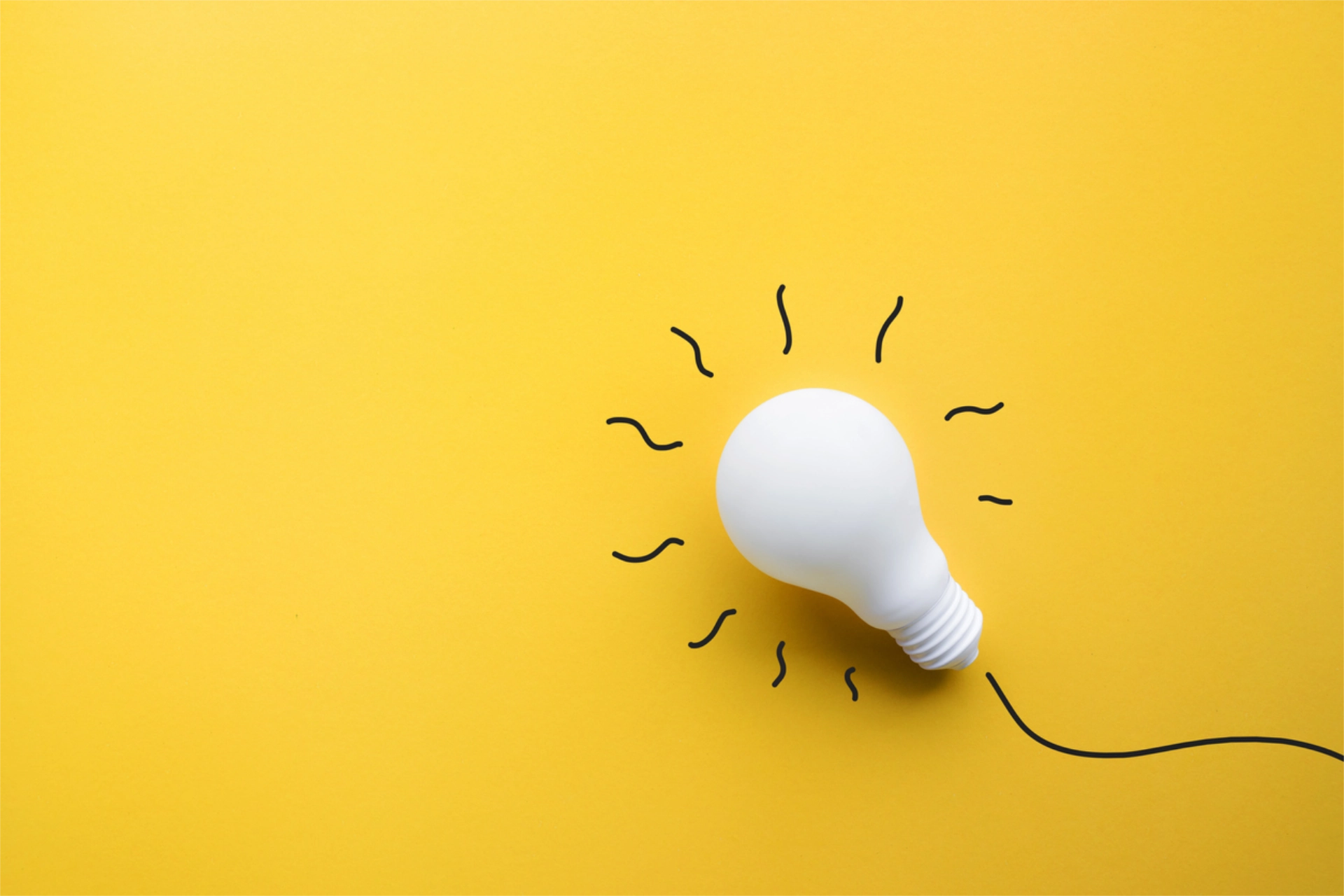 Lightbulb on a yellow background