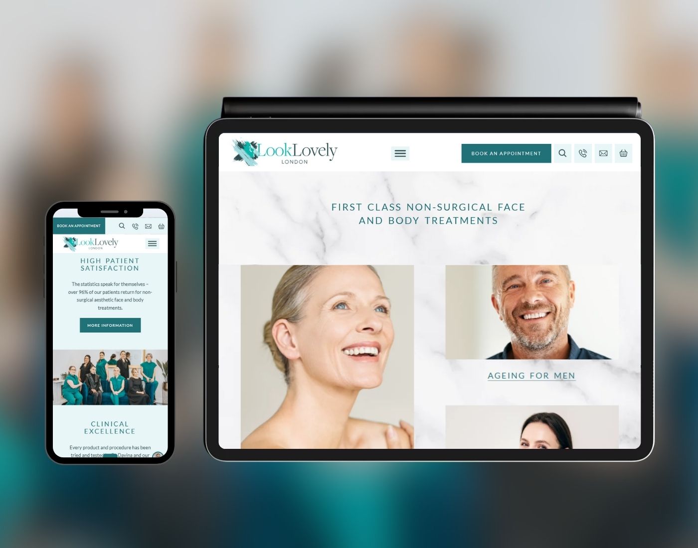 Mockup of the Look Lovely London website