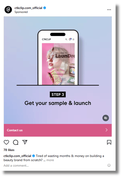 Example Instagram ad