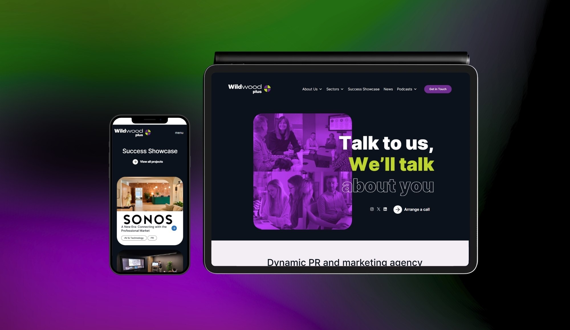 Wildwood plus website mockup on tablet and mobile