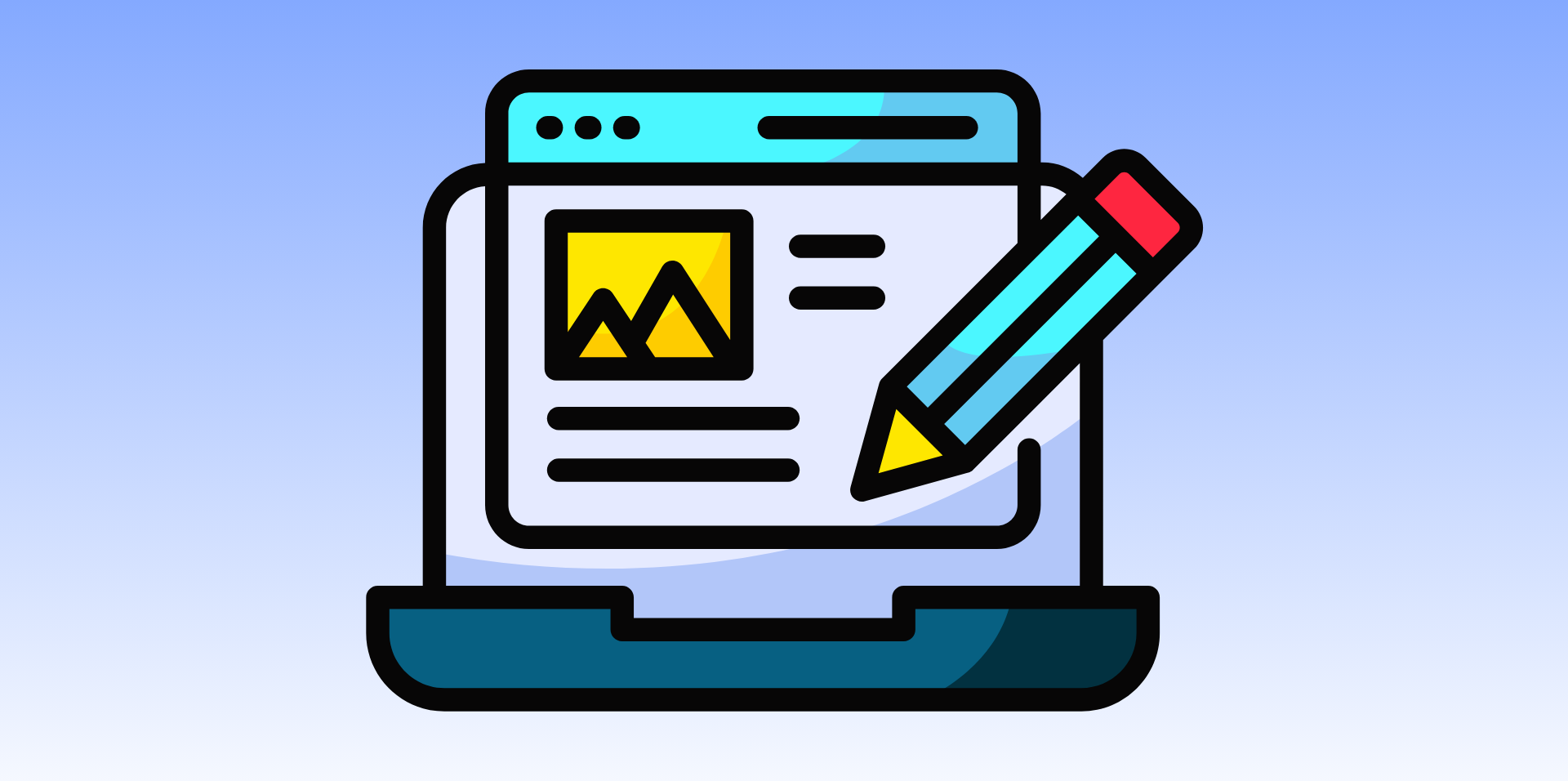 Blog post graphic on a blue gradient background