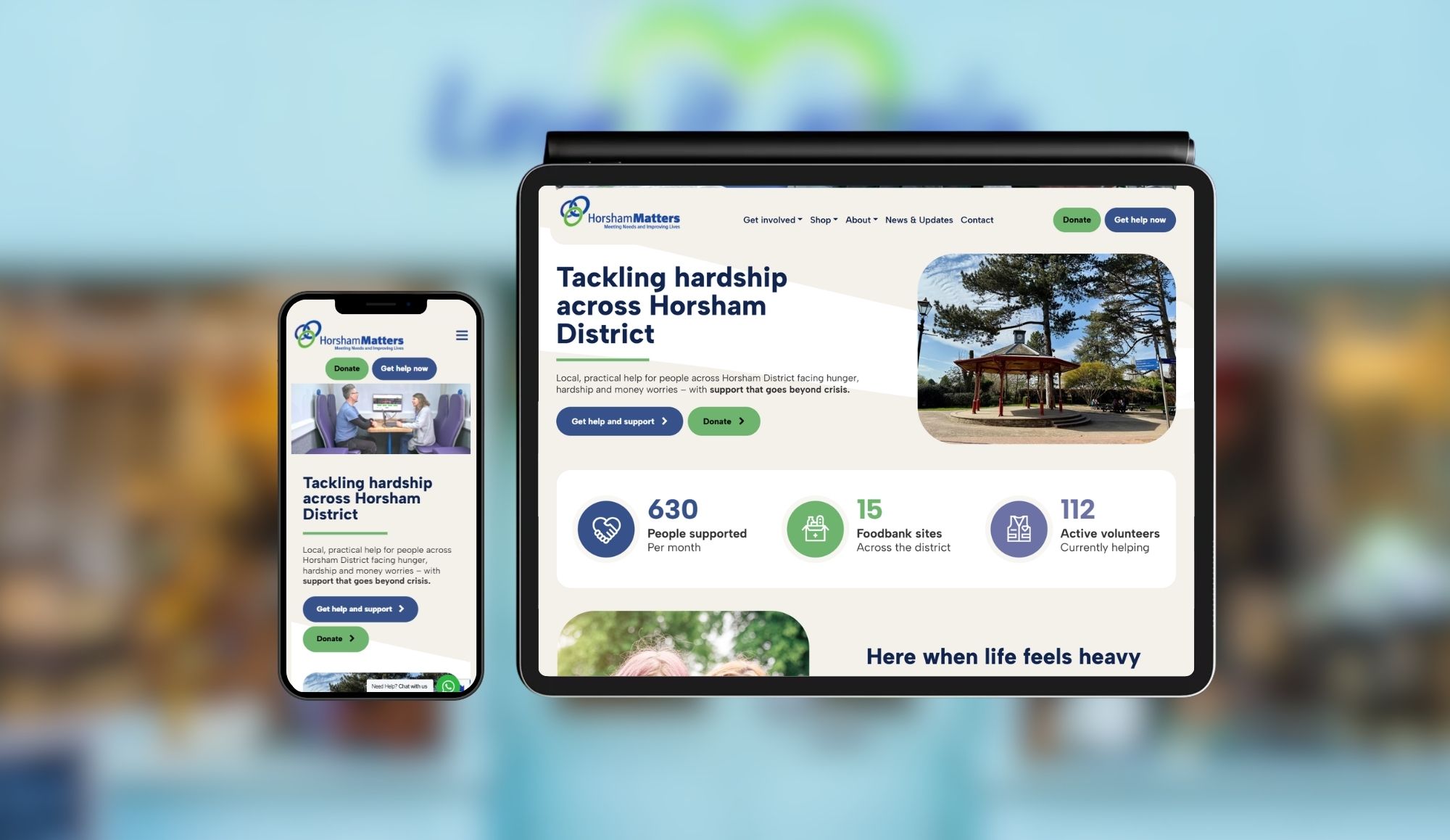 Horsham Matters 1 horsham matters website homepage mockup on tablet and mobile