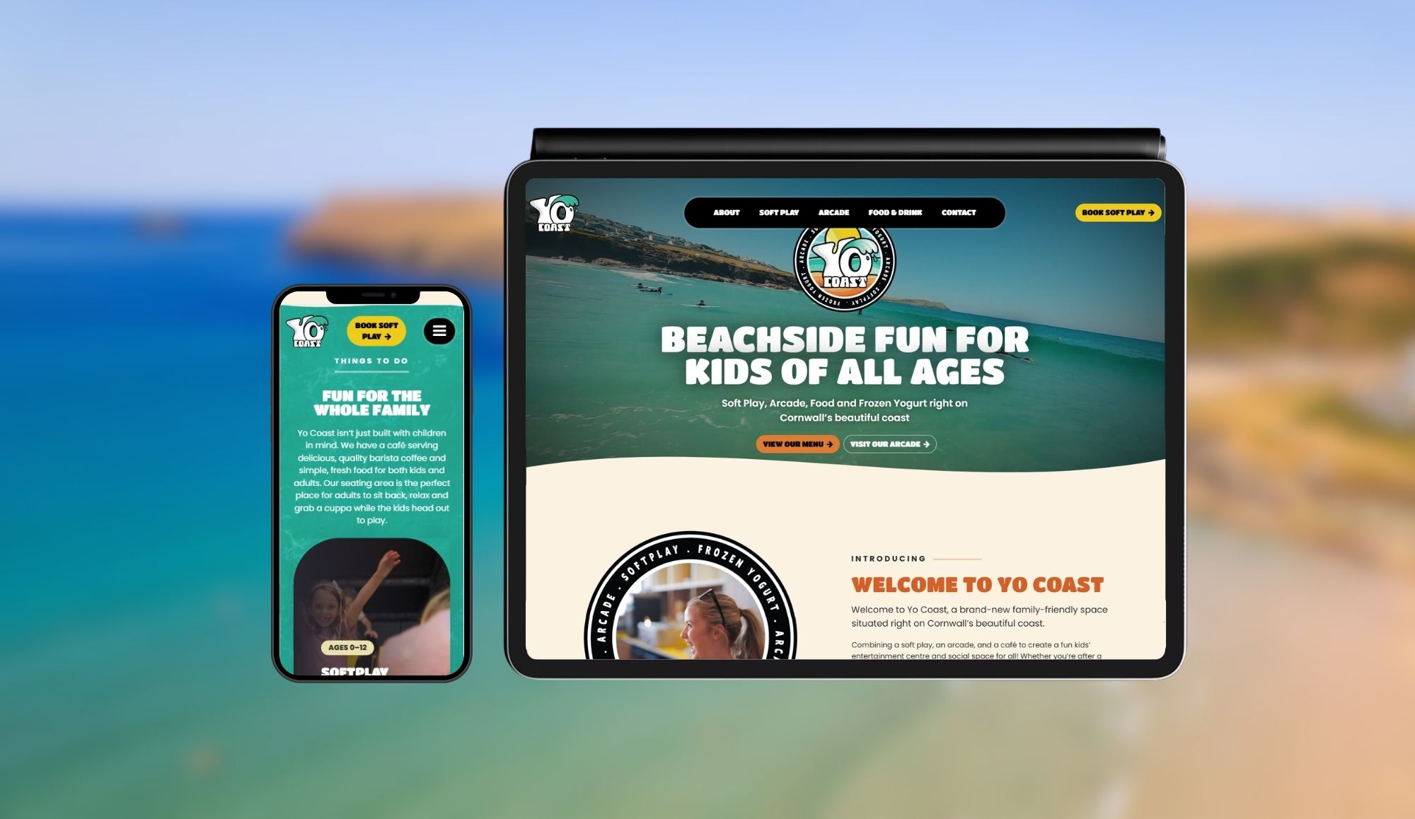 YoCoast 1 yo coast website mockup on tablet and mobile